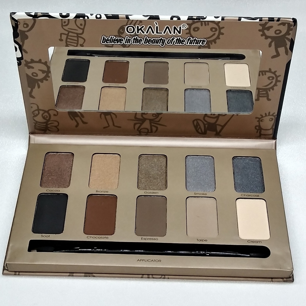 Eyeshadow palette natural okalan 10 shades